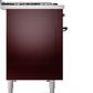 ILVE Nostalgie II 48" Dual Fuel Propane Gas Range in Burgundy with Bronze Trim, UP48FNMPBUBLP