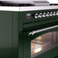 ILVE Nostalgie II 36" Dual Fuel Natural Gas Range in Emerald Green with Chrome Trim, UP36FNMPEGC