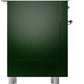 ILVE Nostalgie II 36" Dual Fuel Natural Gas Range in Emerald Green with Chrome Trim, UP36FNMPEGC