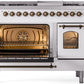 ILVE Nostalgie II 48" Dual Fuel Propane Gas Range in White with Bronze Trim, UP48FNMPWHBLP
