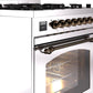 ILVE Nostalgie II 30" Dual Fuel Natural Gas Range in Stainless Steel with Bronze Trim, UP30NMPSSB