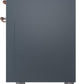 ILVE Nostalgie II 36" Dual Fuel Natural Gas Range in Blue Grey with Copper Trim, UP36FNMPBGP