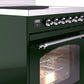 ILVE Nostalgie II 30" Induction Range with Element Stove and Electric Oven in Emerald Green with Chrome Trim, UPI304NMPEGC