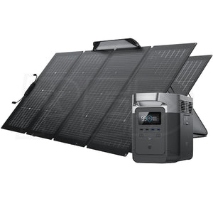 EcoFlow Package - DELTA 1000 Portable Power Station (1008Wh) and 2 x Bifacial Portable Solar Panel (220W)