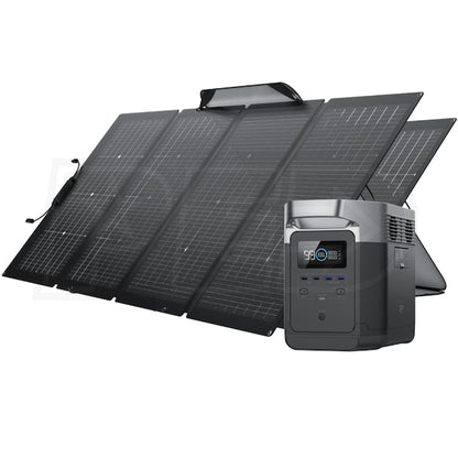 EcoFlow Package - DELTA 1000 Portable Power Station (1008Wh) and 2 x Bifacial Portable Solar Panel (220W)