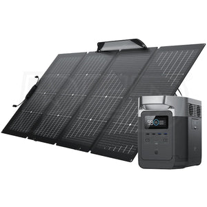 EcoFlow Package - DELTA 1000 Portable Power Station (1008Wh) and 1 x Bifacial Portable Solar Panel (220W)