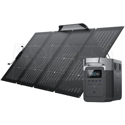 EcoFlow Package - DELTA 1000 Portable Power Station (1008Wh) and 1 x Bifacial Portable Solar Panel (220W)