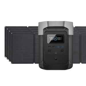 EcoFlow Package - DELTA 1300 Portable Power Station (1260Wh) and 4 x Portable Solar Panel (110W)