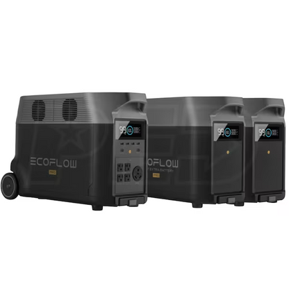 EcoFlow Package - DELTA Pro Portable Power Station (3600Wh) and 2 x Extra Battery
