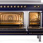 ILVE Nostalgie II 48" Induction Range with Element Stove and Electric Oven in Blue with Bronze Trim, UPI486NMPMBB