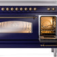 ILVE Nostalgie II 48" Induction Range with Element Stove and Electric Oven in Blue with Bronze Trim, UPI486NMPMBB
