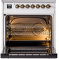 ILVE Nostalgie II 30" Dual Fuel Natural Gas Range in White with Bronze Trim, UP30NMPWHB