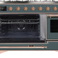 ILVE Majestic II 48" Dual Fuel Natural Gas Range in Blue Grey with Copper Trim, UM12FDNS3BGP