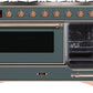 ILVE Majestic II 48" Dual Fuel Natural Gas Range in Blue Grey with Copper Trim, UM12FDNS3BGP
