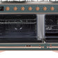 ILVE Majestic II 48" Dual Fuel Natural Gas Range in Blue Grey with Copper Trim, UM12FDNS3BGP