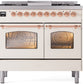 ILVE Nostalgie II 40" Dual Fuel Natural Gas Range in Antique White with Copper Trim, UPD40FNMPAWP