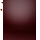 ILVE Nostalgie II 30" Dual Fuel Natural Gas Range in Burgundy with Brass Trim, UP30NMPBUG