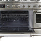 ILVE Majestic II 48" Dual Fuel Natural Gas Range in Stainless Steel with Chrome Trim, UM12FDNS3SSC