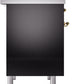 ILVE Nostalgie II 40" Induction Range with Element Stove and Electric Oven in Black with Brass Trim, UPDI406NMPBKG