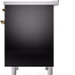 ILVE Nostalgie II 40" Induction Range with Element Stove and Electric Oven in Black with Brass Trim, UPDI406NMPBKG