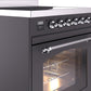 ILVE Nostalgie II 30" Induction Range with Element Stove and Electric Oven in Matte Graphite with Chrome Trim, UPI304NMPMGC