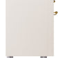 ILVE Nostalgie II 36" Dual Fuel Natural Gas Range in Antique White with Brass Trim, UP36FNMPAWG