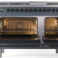 ILVE Nostalgie II 48" Dual Fuel Propane Gas Range in Blue Grey with Bronze Trim, UP48FNMPBGBLP