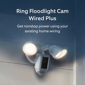 Ring - Floodlight Cam Plus Outdoor Wired 1080p Surveillance Camera - White