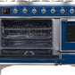 ILVE Majestic II 48" Dual Fuel Natural Gas Range in Blue with Chrome Trim, UM12FDNS3MBC