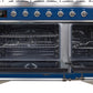ILVE Majestic II 48" Dual Fuel Natural Gas Range in Blue with Chrome Trim, UM12FDNS3MBC