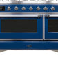 ILVE Majestic II 48" Dual Fuel Natural Gas Range in Blue with Chrome Trim, UM12FDNS3MBC