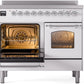 ILVE Nostalgie II 40" Induction Range with Element Stove and Electric Oven in White with Chrome Trim, UPDI406NMPWHC