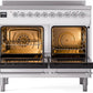ILVE Nostalgie II 40" Induction Range with Element Stove and Electric Oven in White with Chrome Trim, UPDI406NMPWHC