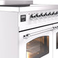 ILVE Nostalgie II 40" Induction Range with Element Stove and Electric Oven in White with Chrome Trim, UPDI406NMPWHC