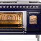 ILVE Nostalgie II 48" Dual Fuel Propane Gas Range in Blue with Chrome Trim, UP48FNMPMBCLP
