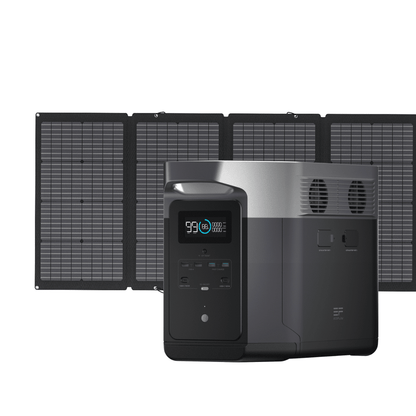 EcoFlow Package - DELTA Max 1600 Portable Power Station (1612Wh) and 3 x Bifacial Portable Solar Panel (220W)