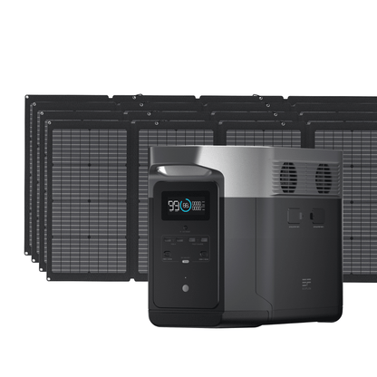 EcoFlow Package - DELTA Max 1600 Portable Power Station (1612Wh) and 4 x Bifacial Portable Solar Panel (220W)