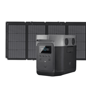 EcoFlow Package - DELTA Max 1600 Portable Power Station (1612Wh) and 2 x Bifacial Portable Solar Panel (220W)