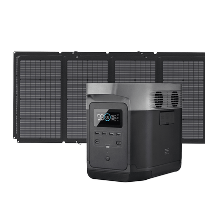 EcoFlow Package - DELTA Max 1600 Portable Power Station (1612Wh) and 2 x Bifacial Portable Solar Panel (220W)