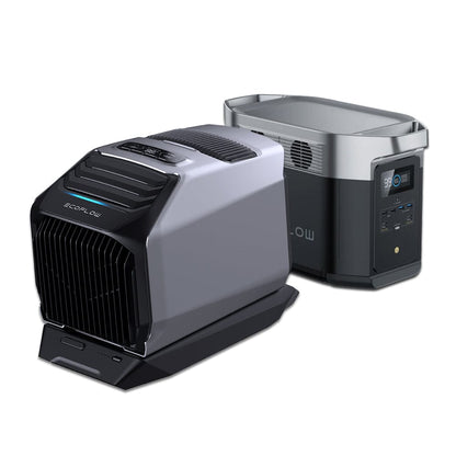 EcoFlow Package - WAVE 2 Portable Air Conditioner, DELTA Max 1600 Portable Power Station (1612Wh) and Extra Battery Cable