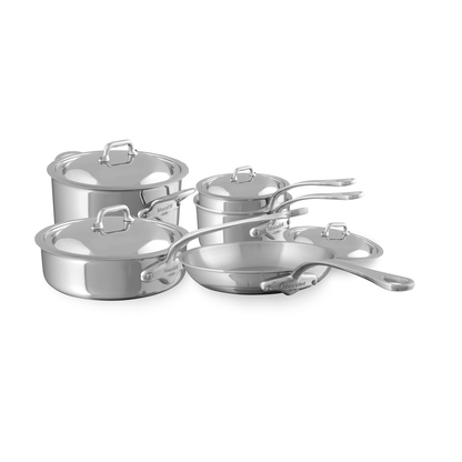 Mauviel 1830 M'COOK 5-Ply 9-Piece Cookware Set With Cast Stainless Steel Handles