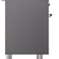 ILVE Nostalgie II 36" Dual Fuel Propane Gas Range in Matte Graphite with Brass Trim, UP36FNMPMGGLP