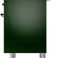 ILVE Nostalgie II 36" Induction Range with Element Stove and Electric Oven in Emerald Green with Bronze Trim, UPI366NMPEGB