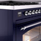 ILVE Nostalgie II 48" Dual Fuel Natural Gas Range in Blue with Chrome Trim, UP48FNMPMBC