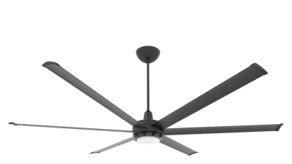 Big Ass Fans es6 84" Ceiling Fan in Black, 20" Downrod, Downlight LED, Indoor or Covered Outdoor