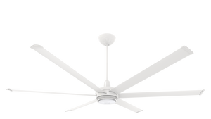Big Ass Fans es6 84" Ceiling Fan in White, 20" Downrod, Downlight LED, Indoor or Covered Outdoor