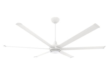 Big Ass Fans es6 84" Ceiling Fan in White, 20" Downrod, Downlight and Uplight, Indoor Only
