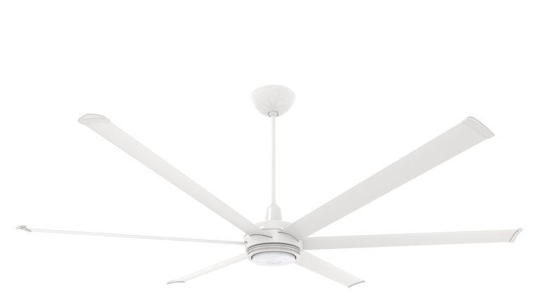 Big Ass Fans es6 84" Ceiling Fan in White, 20" Downrod, Downlight and Uplight, Indoor Only
