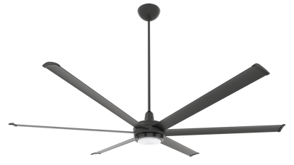Big Ass Fans es6 84" Ceiling Fan in Black, 32" Downrod, Downlight LED, Indoor or Covered Outdoor