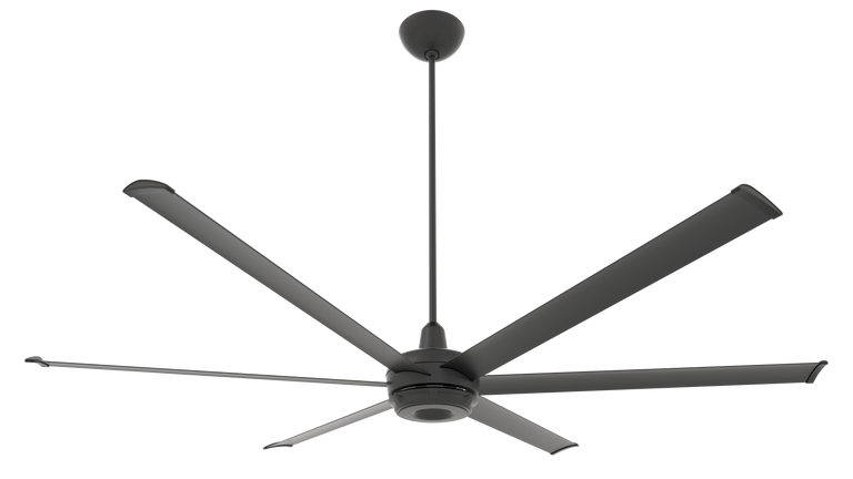 Big Ass Fans es6 84" Ceiling Fan in Black, 32" Downrod, Indoor or Covered Outdoor